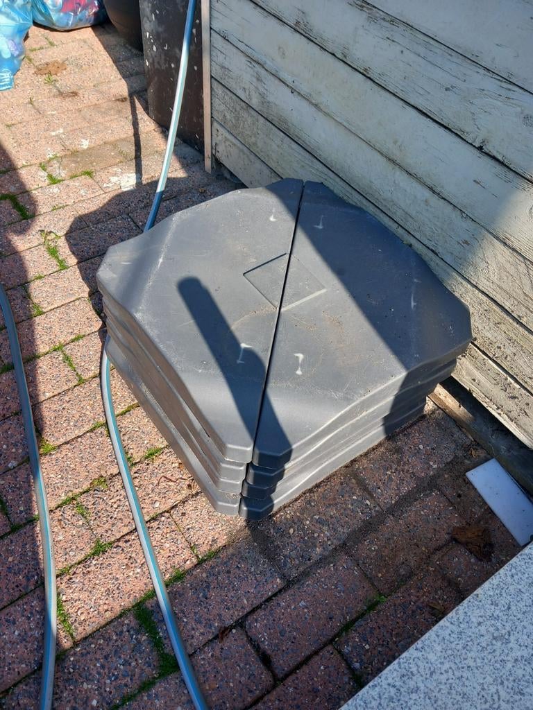4 zware parasolvoeten, Tuin en Terras, Parasols, Ophalen