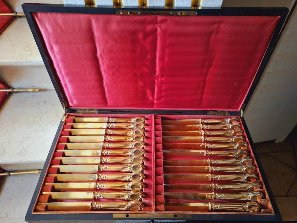 Coffret couteaux en vermeil, Antiquités & Art, Antiquités | Couverts, Enlèvement