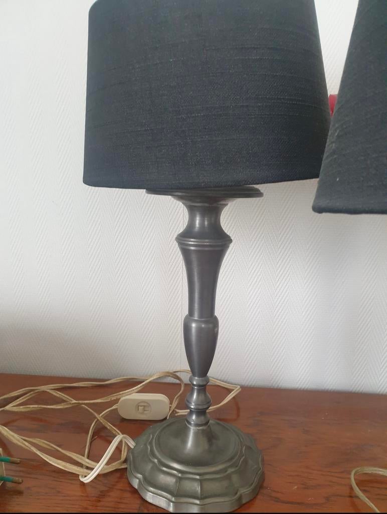 Lampes vintage en étain, Enlèvement, Utilisé