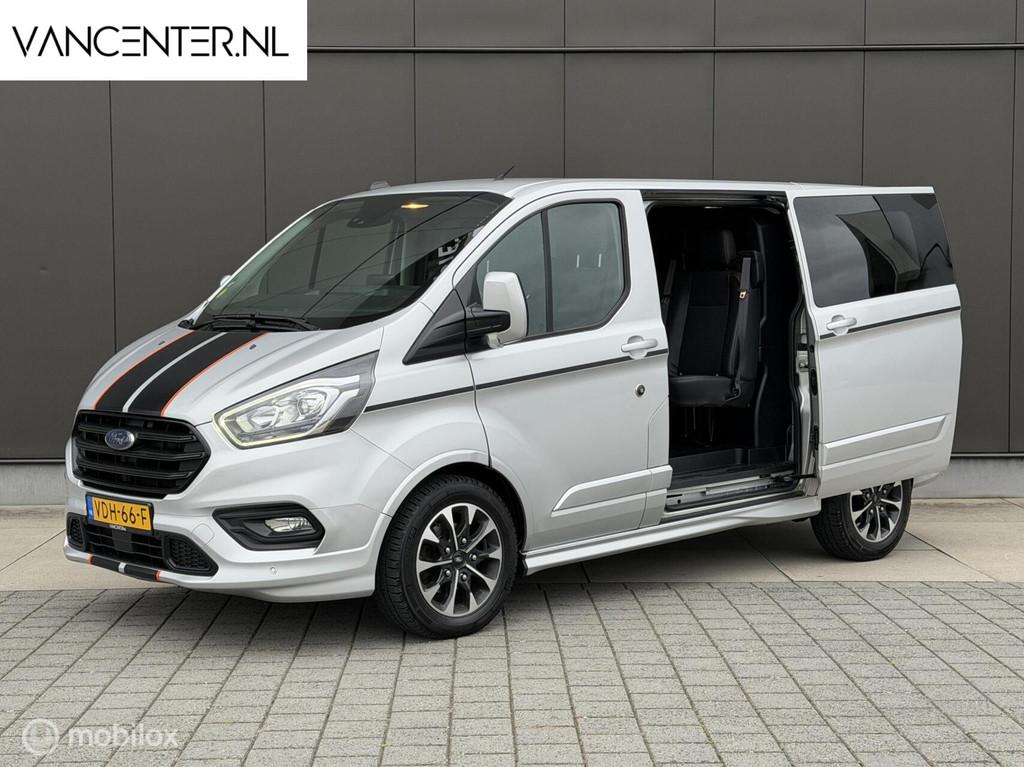 Ford Transit Custom Sport DC 2.0 TDCI 185PK Automaat L1, Auto's, 4 cilinders, Leder en Stof, Adaptive Cruise Control, Bedrijf