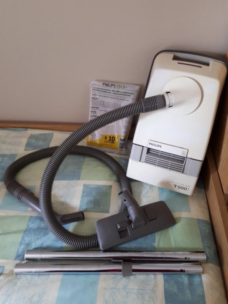Complete Philips stofzuiger De Luxe T500s + stofzuigerzakken, Enlèvement, Utilisé, Sac à poussière, Aspirateur
