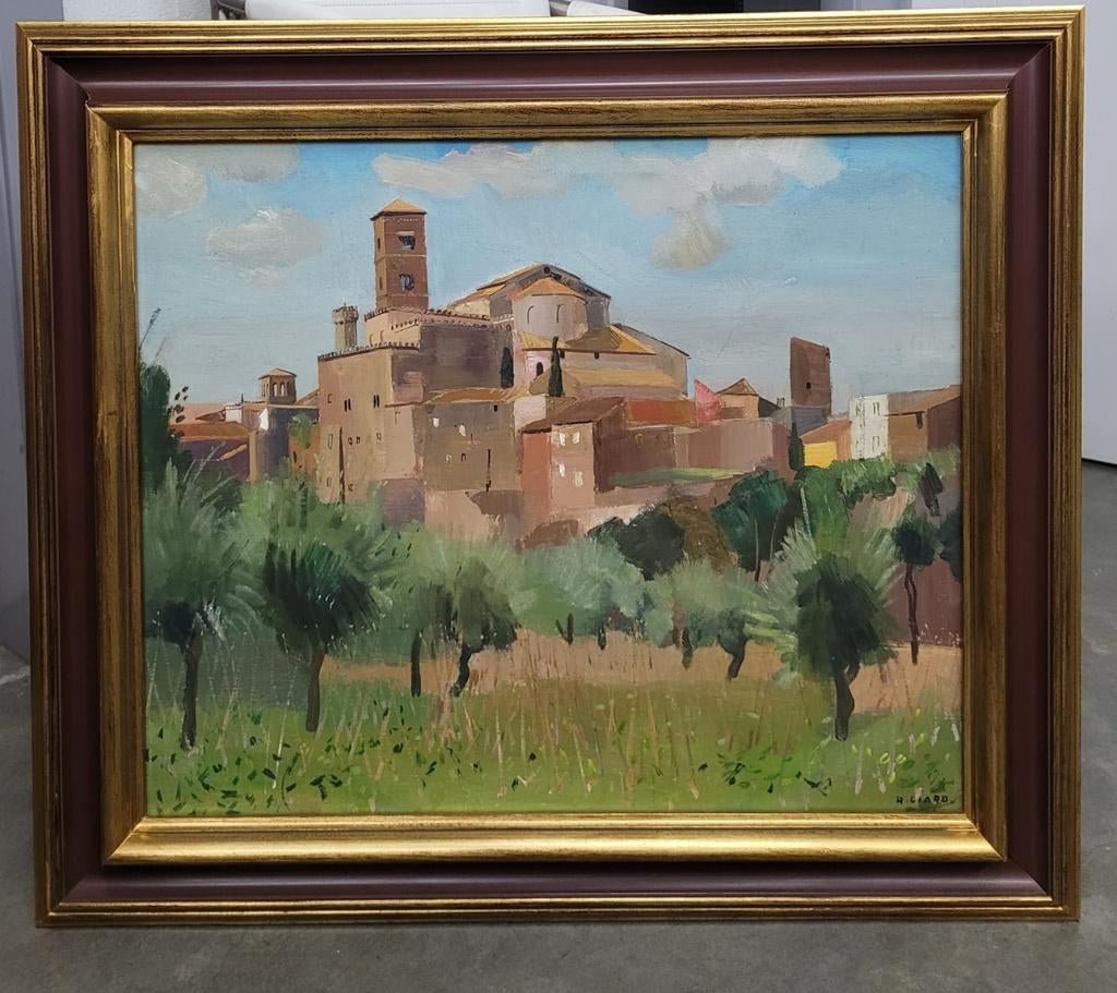 Robert LIARD, zuiders stadsgezicht, Antiquités & Art, Enlèvement ou Envoi