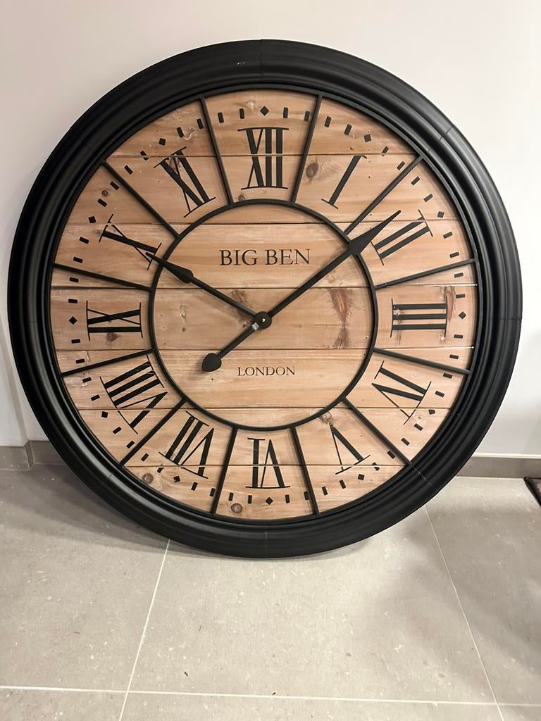 Wandklok 102cm hout vintage, Huis en Inrichting, Woonaccessoires | Klokken, Ophalen, Wandklok