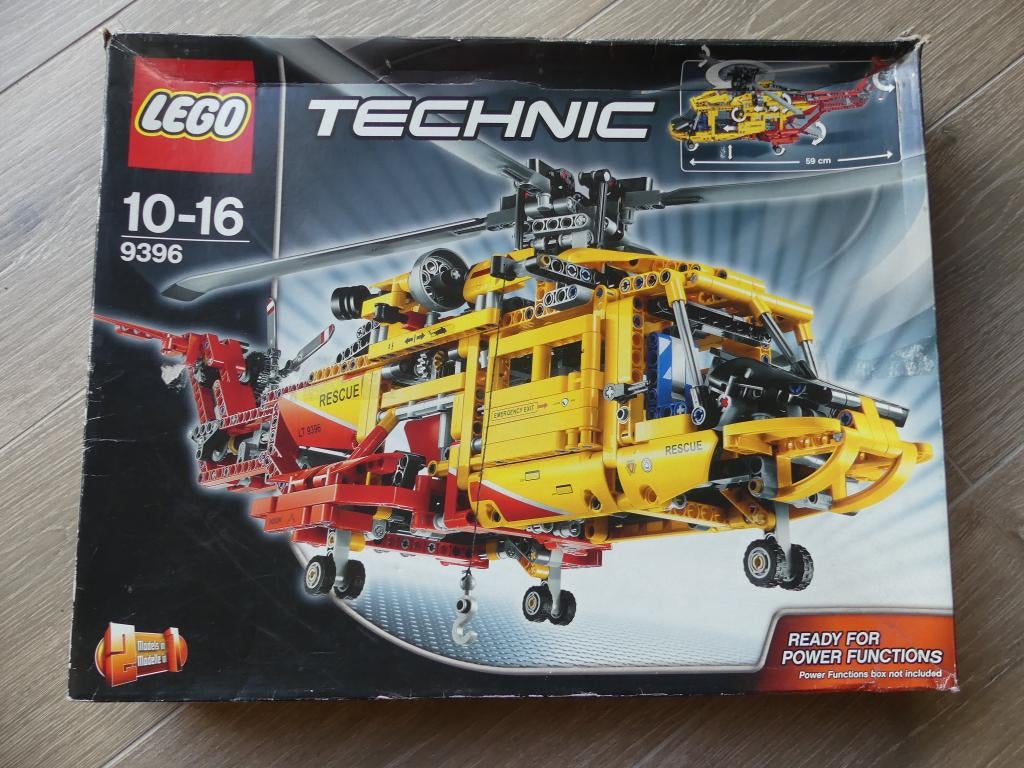 Lego technic set Reddingshelicopter / Graafmachine, Gebruikt, Lego, Compleet, Ophalen of Verzenden