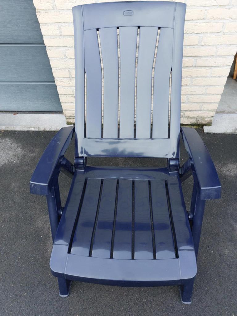 Jardin stoel Blauw 3 Standen Mooie staat Inklapba, Tuin en Terras, Ophalen, Zo goed als nieuw, Inklapbaar