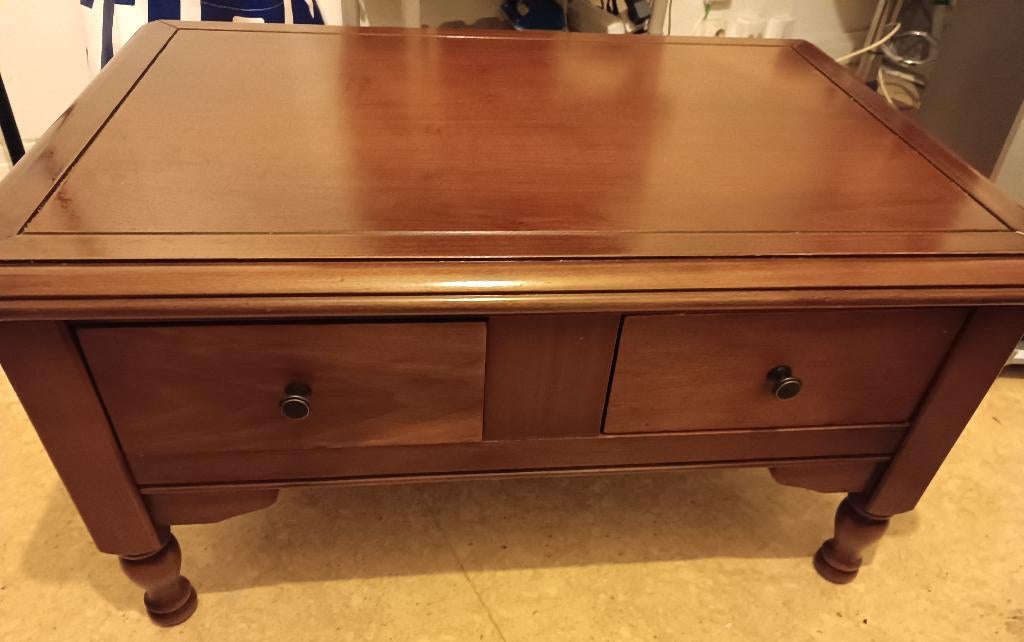 Table basse merisier, Maison & Meubles, 100 à 150 cm, Moins de 50 cm, Comme neuf, Enlèvement