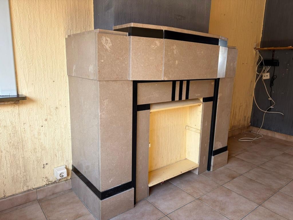 vintage schouwmantel in arduin, Huis en Inrichting, Ophalen, Gebruikt, Overige soorten