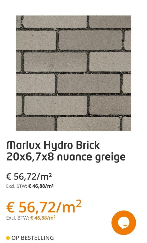 Pavés perméables excédentaires de 13 m2, 1000 pièces., Bricolage & Construction, Briques, Enlèvement, Neuf, Béton