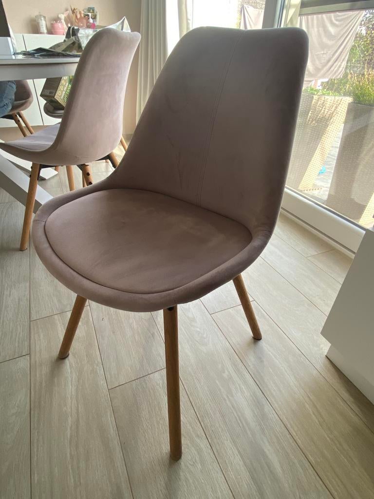 Velvet roze stoelen, Huis en Inrichting, Stoelen, Ophalen, Gebruikt, Overige kleuren, Stof