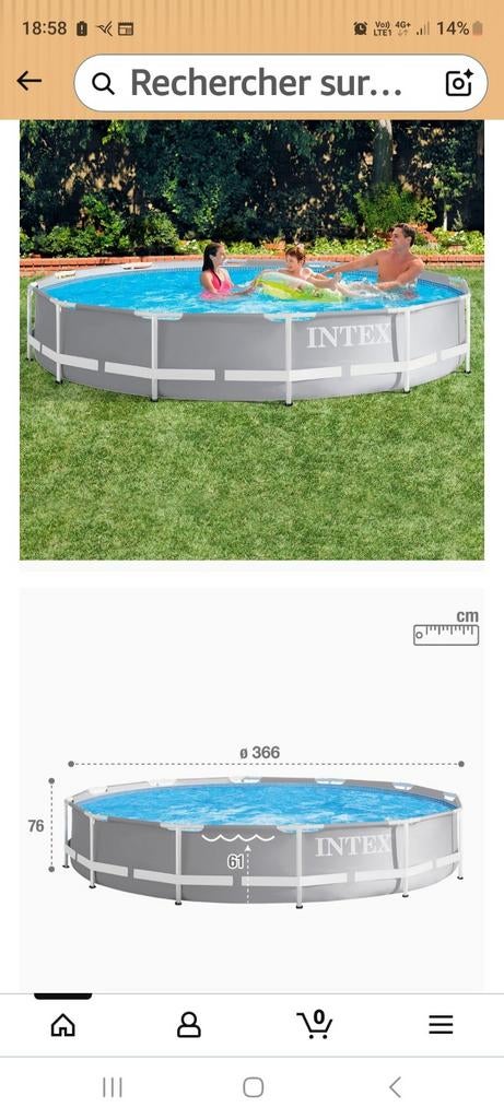 Piscine de jardin intex frame, Enlèvement