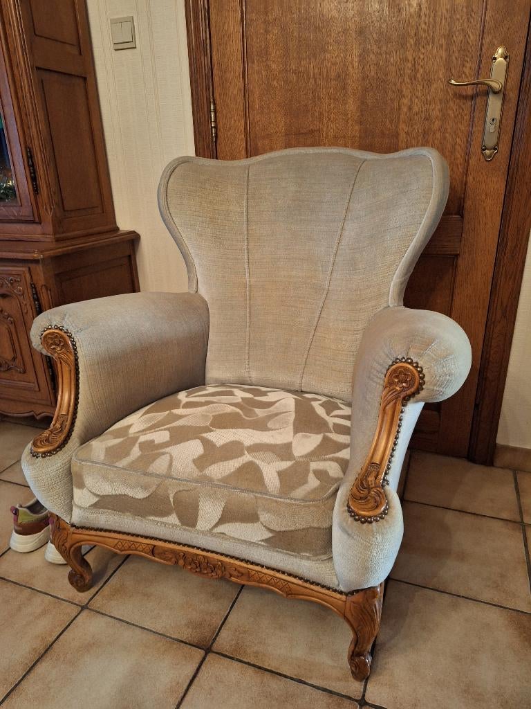 zetel: eenzit, Huis en Inrichting, Zetels | Zetels, Gebruikt, Eenpersoons, Minder dan 150 cm, Minder dan 75 cm, Hout, Stof, Ophalen