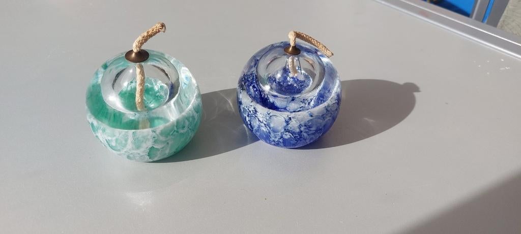 Lampes huile boule verre décoration antiquité, Antiquités & Art, Enlèvement