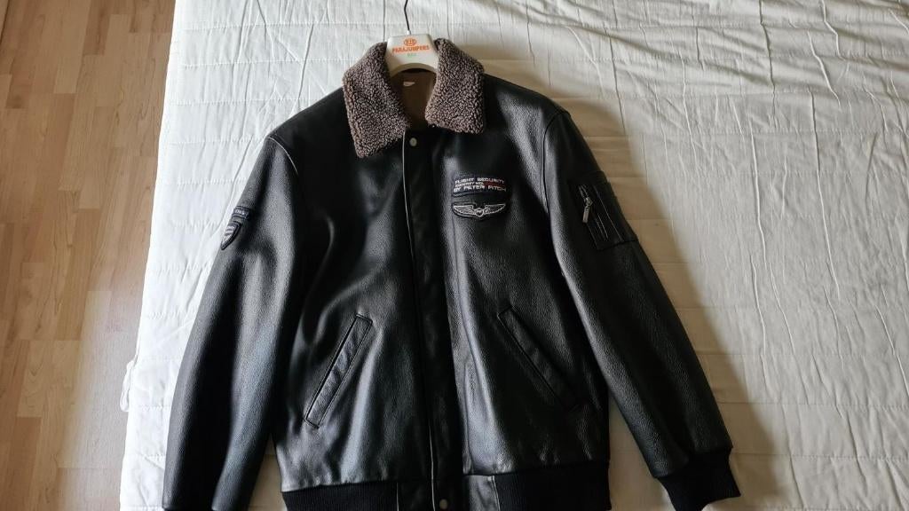 Blouson en cuir - Style aviateuR - état neuf !, Vêtements | Hommes, Pulls & Vestes, Comme neuf, Taille 56/58 (XL), Noir, Enlèvement