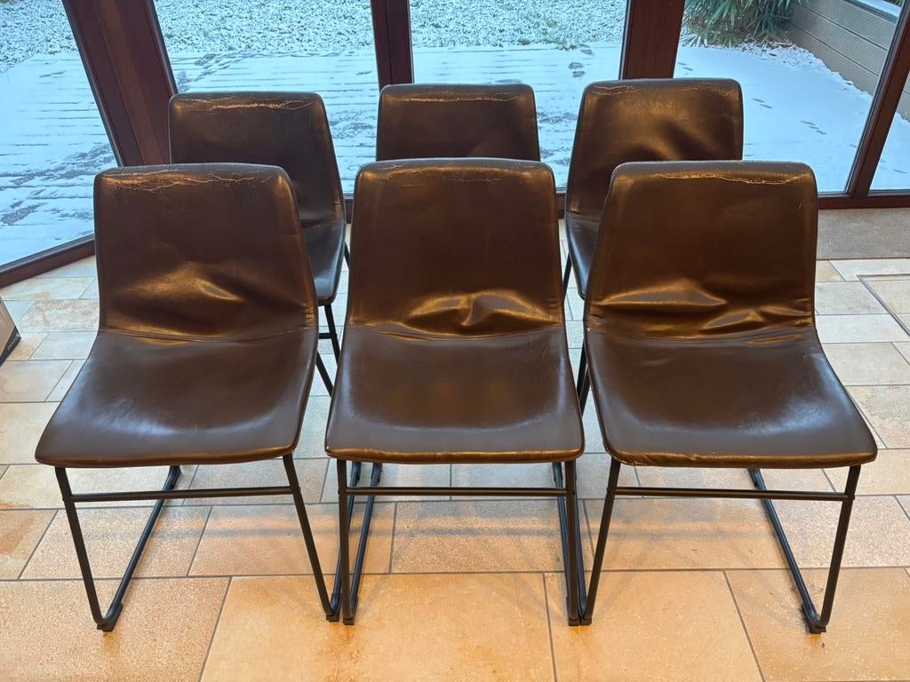 Lot de 6 chaises à restaurer, Ophalen, Kunststof, Gebruikt, Bruin