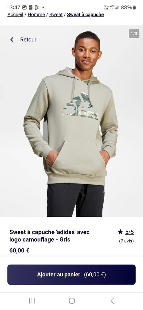 Adidas sweat à capuche/ Taille: L/ Valeur:€60, Enlèvement, Neuf