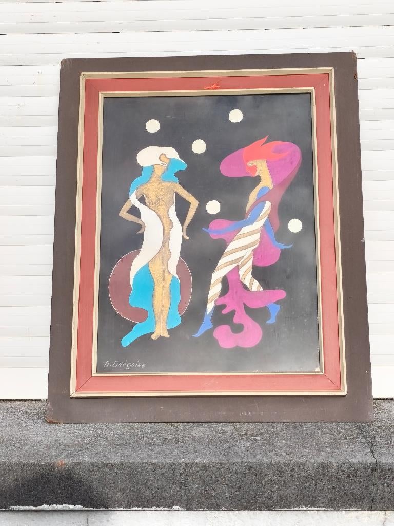 Gouache signe Albert Gustave gregoire, Antiquités & Art, Enlèvement ou Envoi