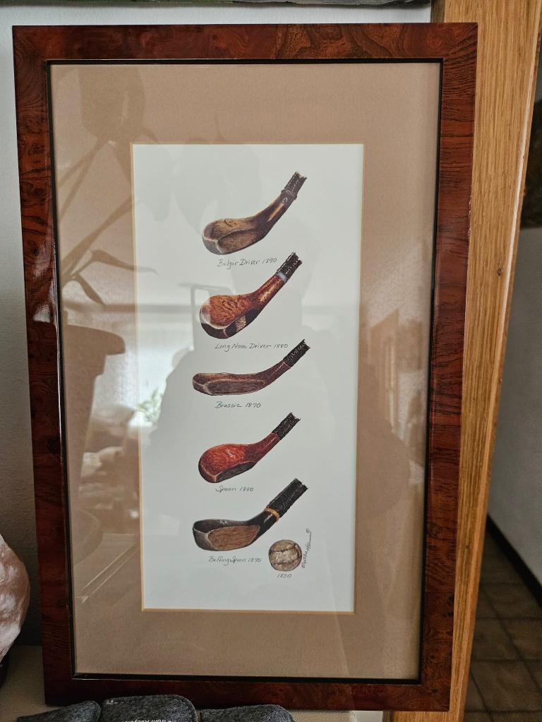 Ingekaderd golftekening, Ophalen of Verzenden