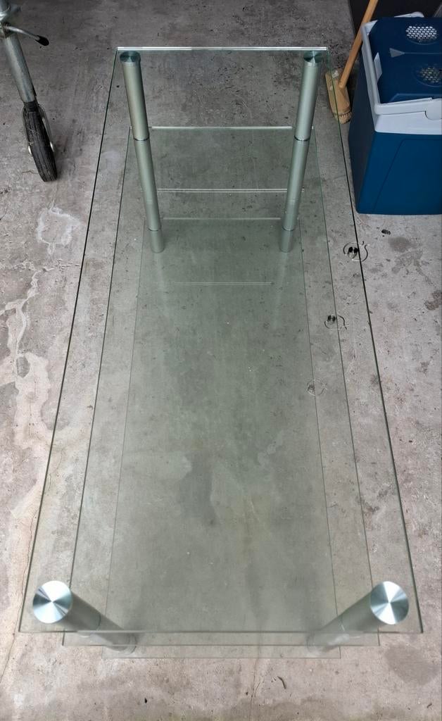 TV Meubel (Glas), Huis en Inrichting, Kasten |Televisiemeubels, Ophalen, Gebruikt, Glas
