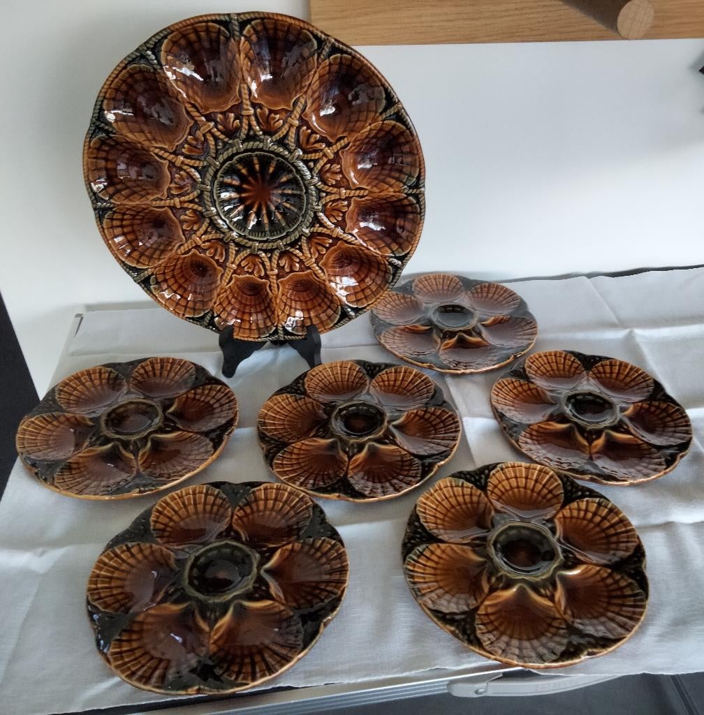 Prachtige oesterservice „SARREGUEMINES” Frankrijk, Ophalen of Verzenden