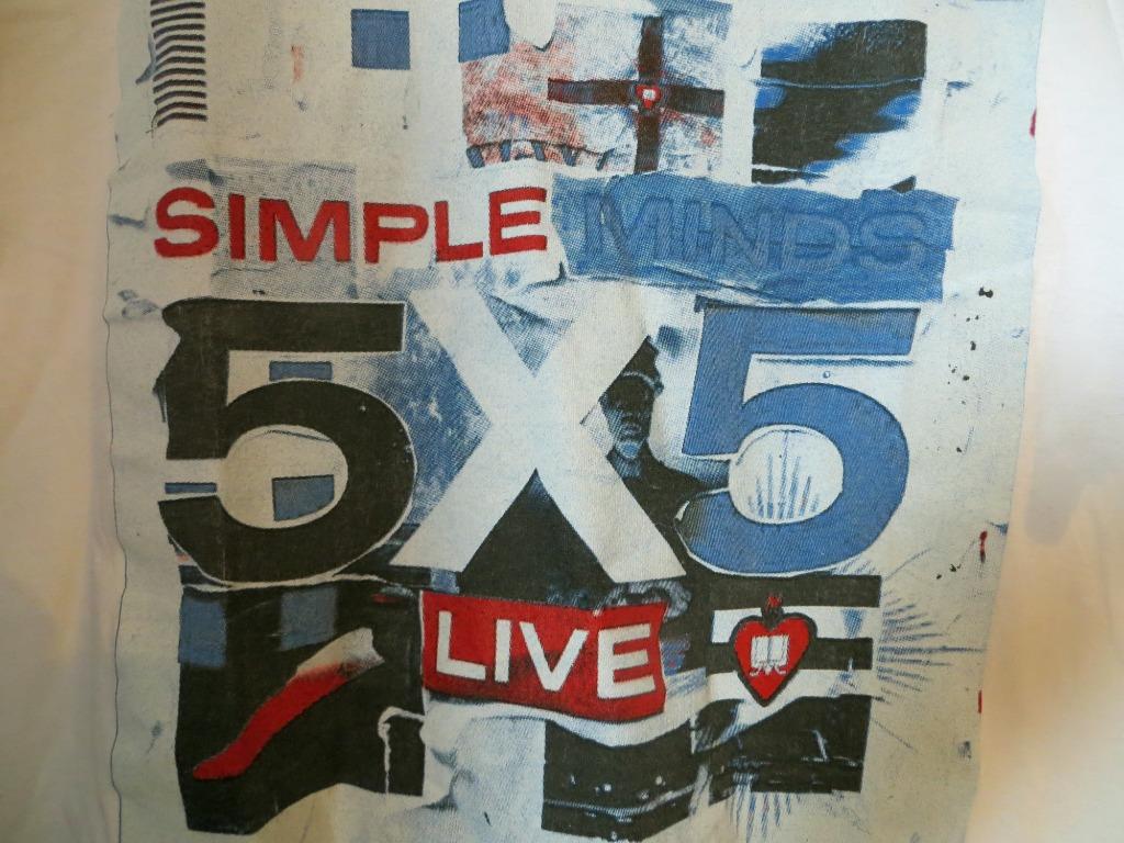 SIMPLE MINDS T-SHIRT 5X5 LIVE WITH SUMMER TOUR DATES - LARGE, Verzenden, Gedragen, Maat 52/54 (L), Wit