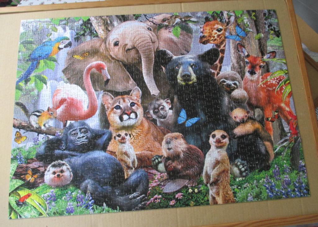 puzzel animal world king 1000, Enlèvement ou Envoi, 500 à 1500 pièces, Comme neuf, Puzzle