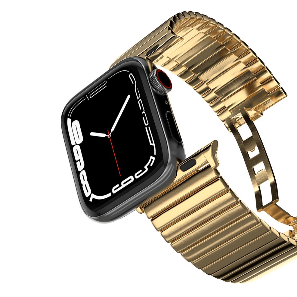 Casetify Apple Stainless Steel Watch Band | Goud, Telecommunicatie, Bandje, Nieuw, Casetify, 42 / 44 / 45 / 49 mm