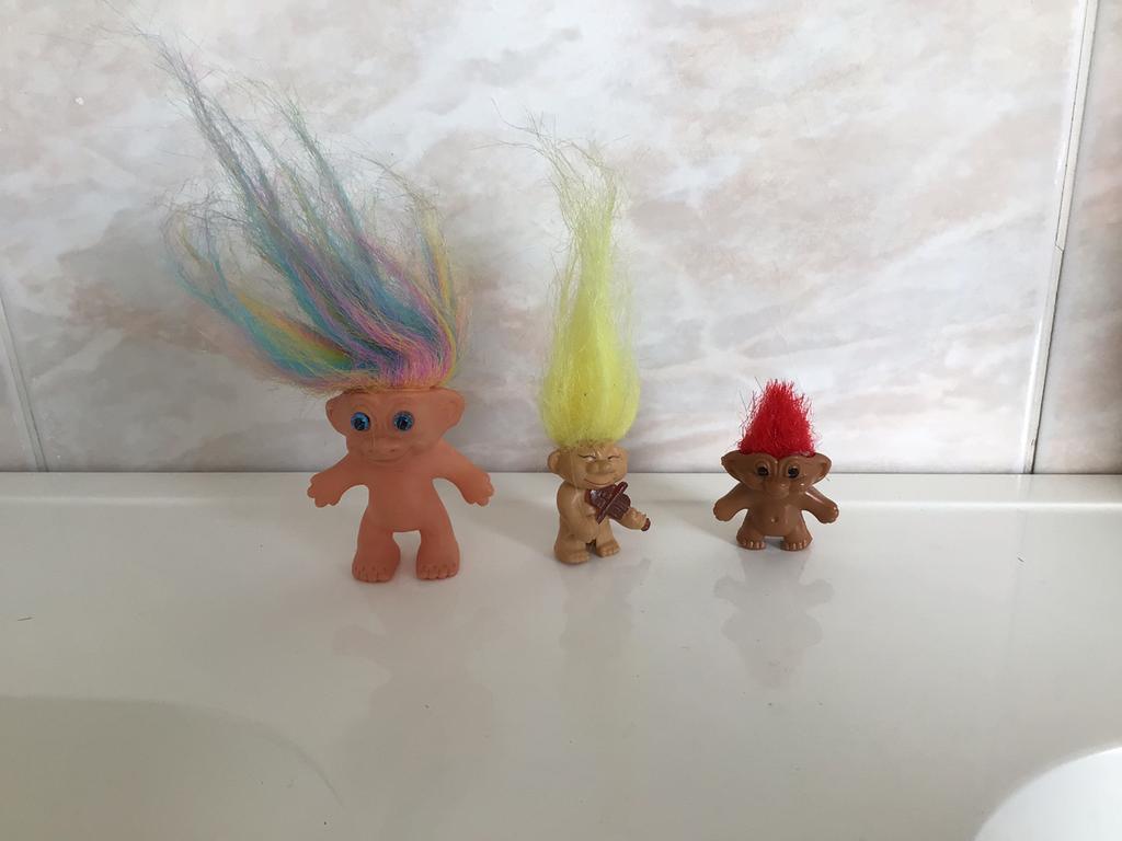 Vintage trollen, 4 stuks, Verzamelen, Ophalen of Verzenden, Zo goed als nieuw