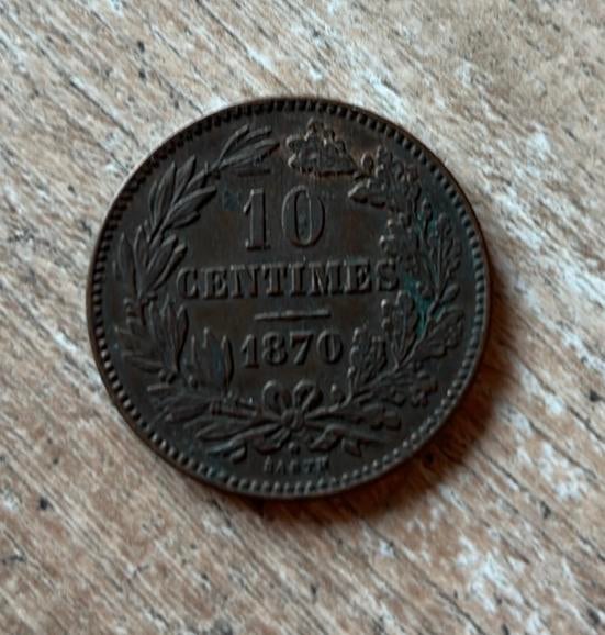 Pièces en cuivre de 1870 Grand Duché de Luxembourg, Enlèvement ou Envoi, 10 centimes