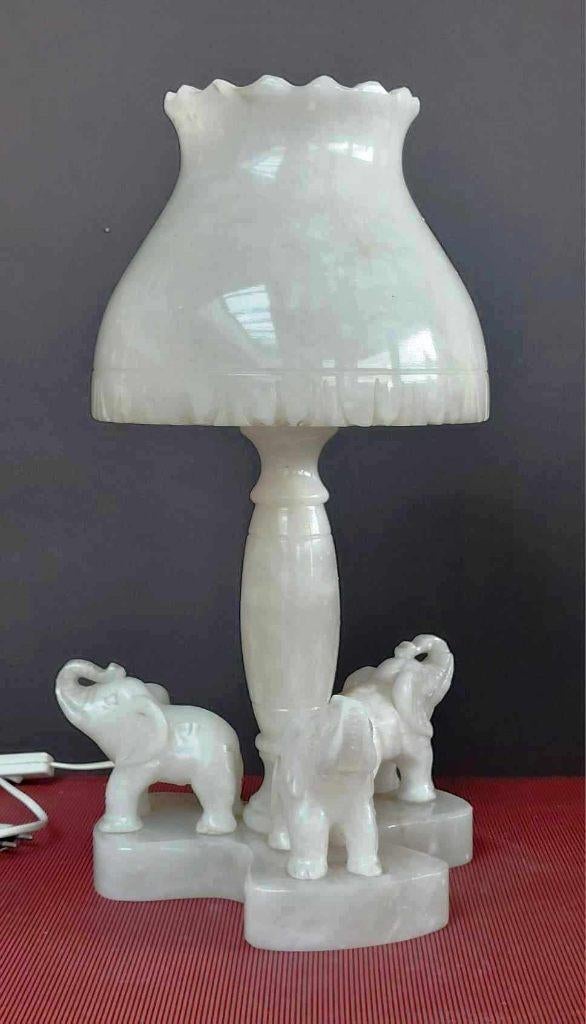 Prachtige albasten olifantenlamp, Antiek en Kunst, Ophalen