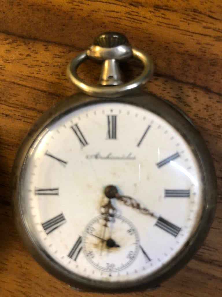 Montre de poche en argent, Bijoux, Sacs & Beauté, Enlèvement ou Envoi, Argent, Montre de poche