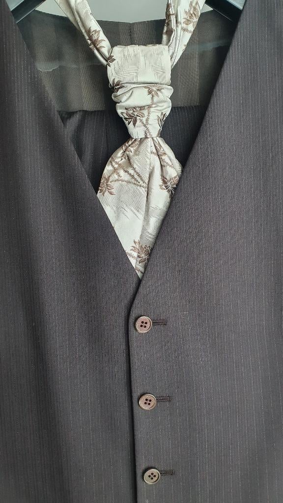 Costume de mariage trois pièces marron foncé Pal Zileri, Pal Zileri Cerimonia, Enlèvement ou Envoi, Taille 56/58 (XL), Comme neuf