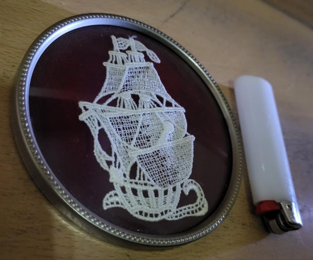 oude hand borduurwerk, Ophalen of Verzenden, Gebruikt