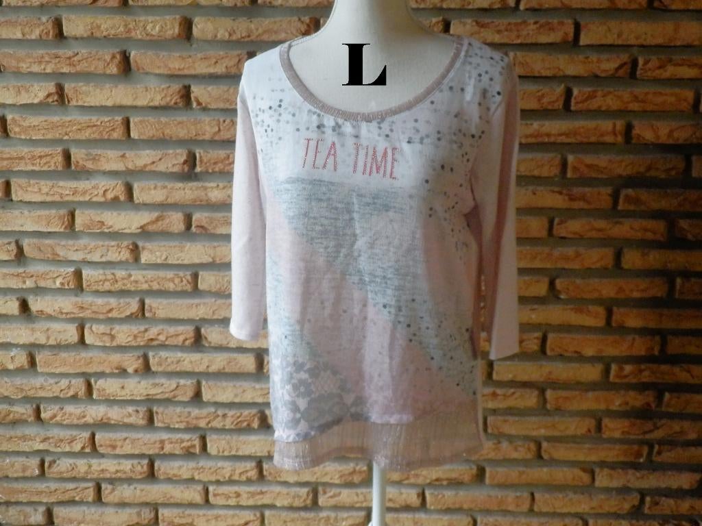 (197) -blouse femme t.L rose grise - bréal -, Vêtements | Femmes, Blouses & Tuniques, Comme neuf, Taille 38/40 (M), Rose, Enlèvement ou Envoi