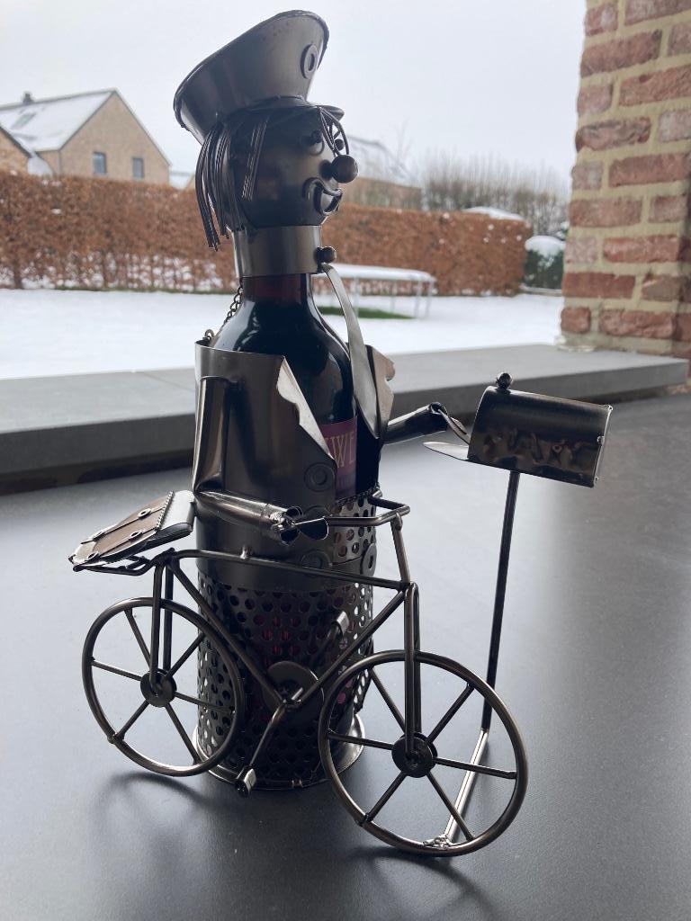 BRUBAKER Porte-bouteille de Vin Facteur avec vélo - Métal, Moins de 50 cm, Enlèvement ou Envoi, Moins de 5 bouteilles, Comme neuf