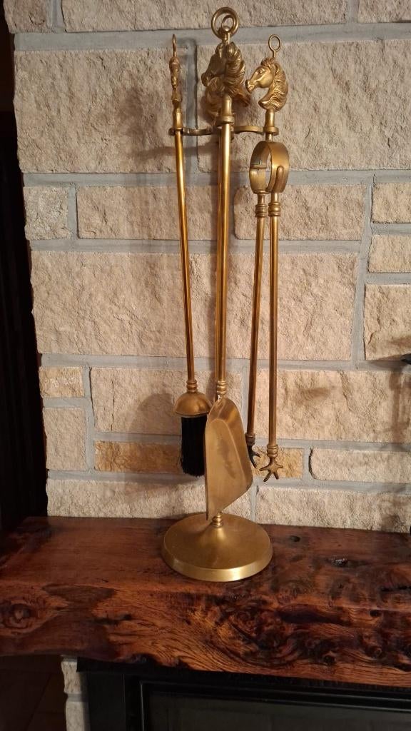 cheminée en laiton massif, Maison & Meubles, Cheminées, Utilisé, Cheminée au bois, Enlèvement ou Envoi