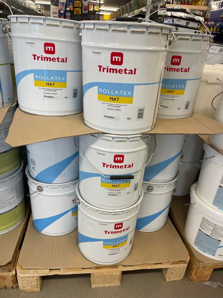 🔥❗️️ PEINTURE PRIMER TRIMETAL 15L blanc + MAT & SATIN 15L, Blanc, Peinture