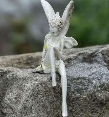 Belle statue d'une fée des fleurs assise (blanche) (16 cm), Collections, Enlèvement ou Envoi, Neuf