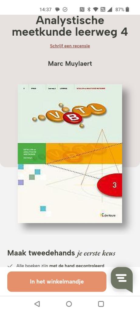 VBTL getallen en analystische meetkundeboek, Boeken, Schoolboeken, Ophalen of Verzenden, Gelezen, Die Keure