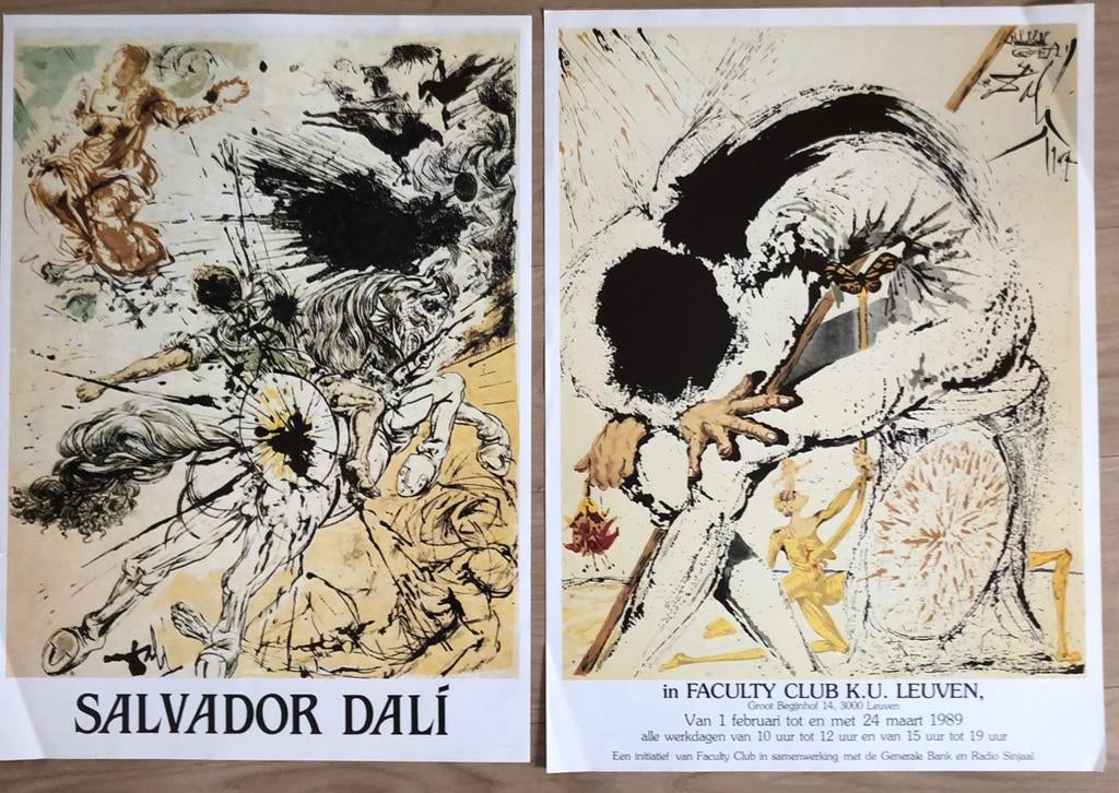 Salvador Dali poster 2x, Antiquités & Art, Enlèvement ou Envoi