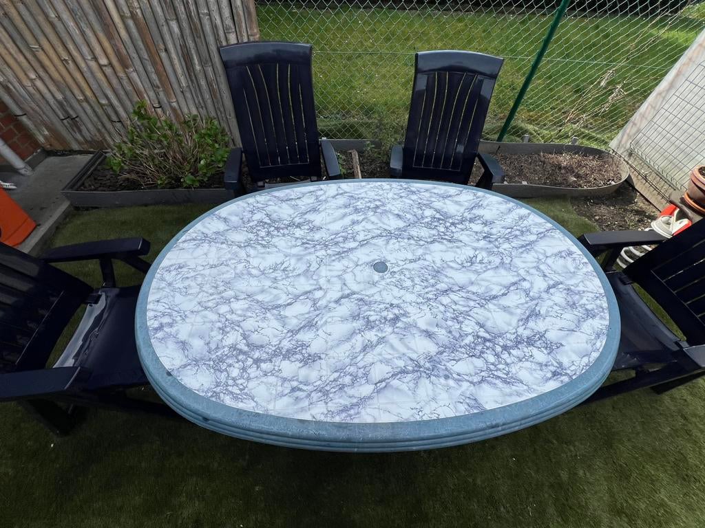 Table et 4 chaises pour jardin, Jardin & Terrasse, Enlèvement, Comme neuf