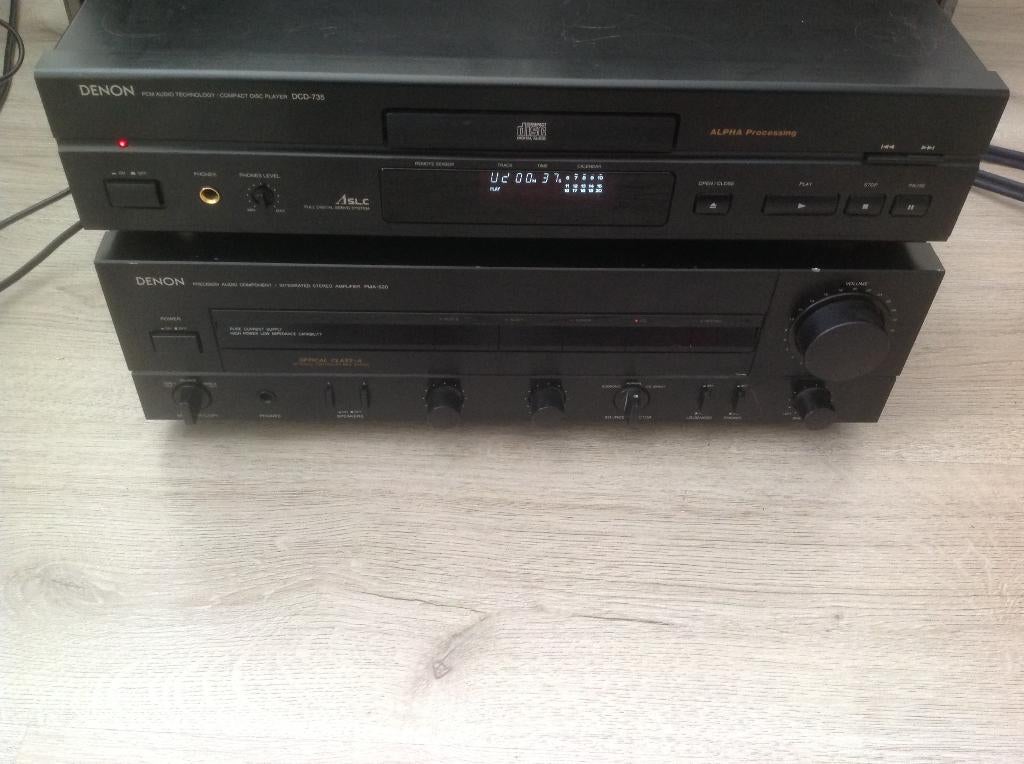 Sets=Denon PMA-520 Amplifier + Denon DCD-735  Player, Lecteur CD, Enlèvement ou Envoi, Denon, Comme neuf