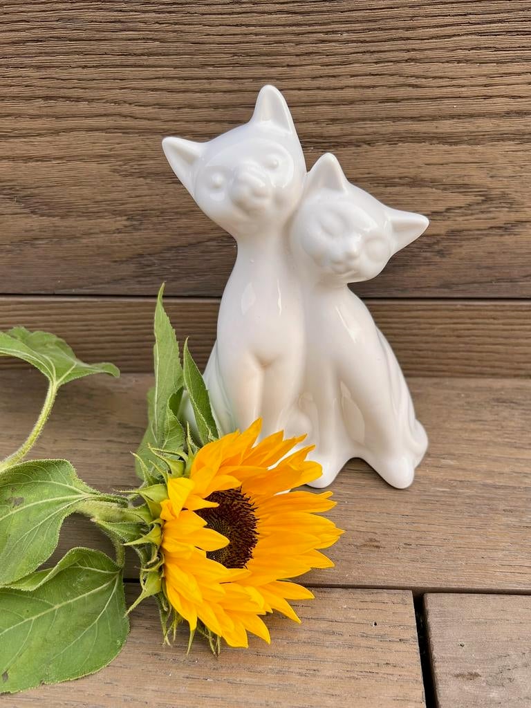 Retro poezenbeeldje vintage koppel katjes, Verzamelen, Ophalen of Verzenden, Zo goed als nieuw, Dier