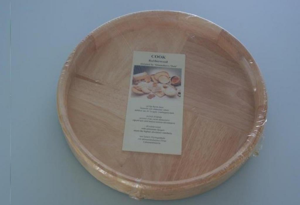 mooi rond dienblad cook in hevea hout rubberwood (nieuw), Ophalen of Verzenden, Nieuw, Rond, Hout