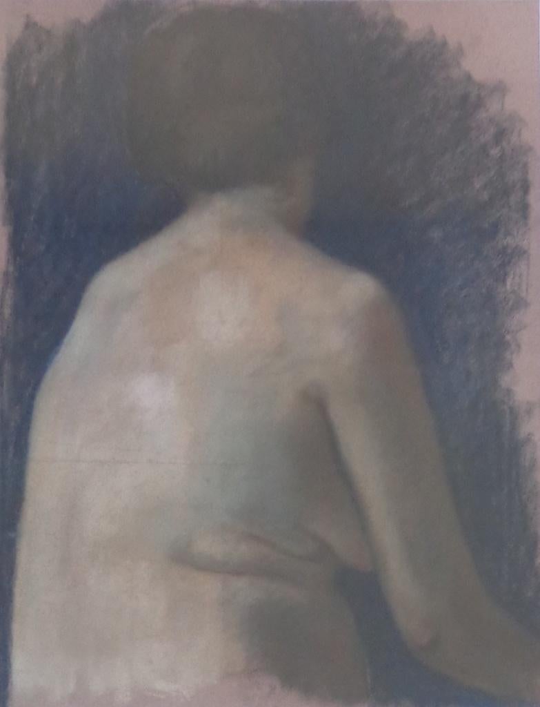 ONBEKEND / RUGGELINGS NAAKT / ORIGINEEL WERK / 83x69cm KADER, Enlèvement