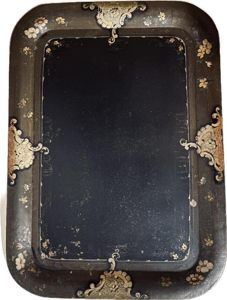 Grand plateau ancien Napoléon III en tôle peinte noire, Antiquités & Art, Antiquités | Plateaux, Enlèvement