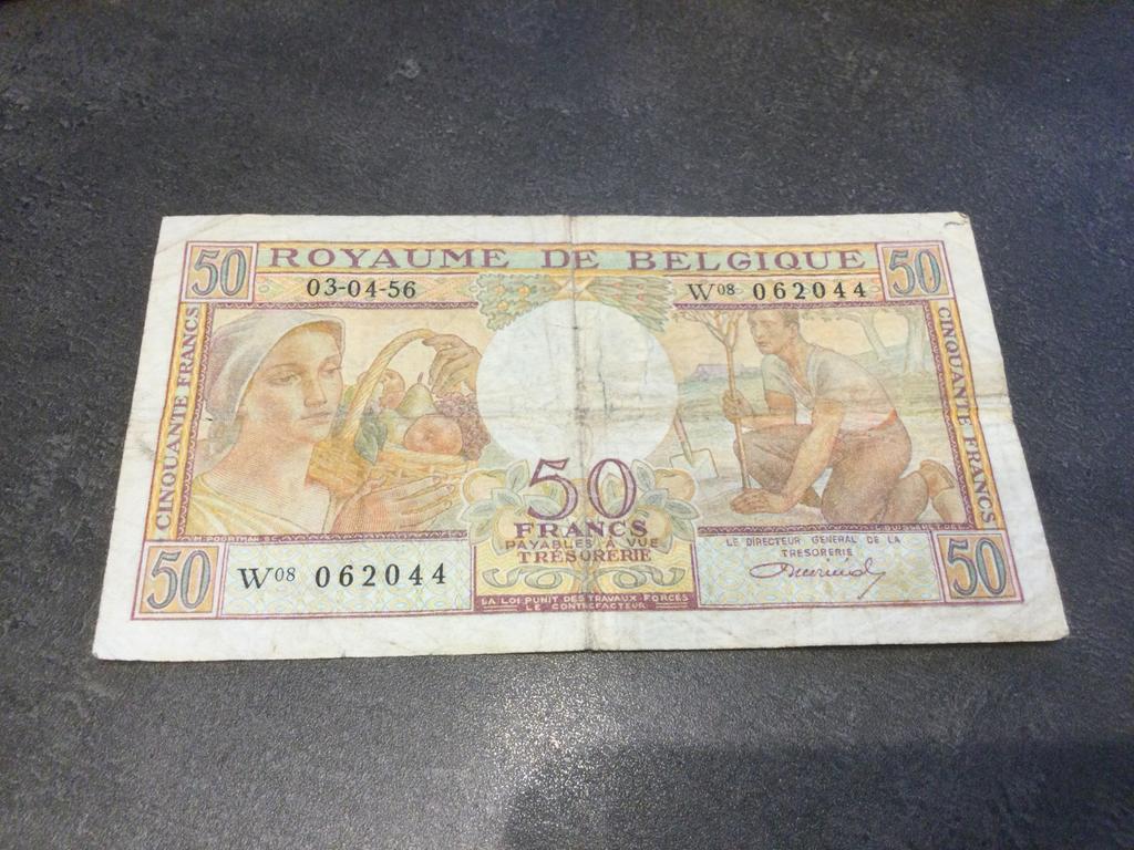 Belgique 50 Frank 1956, Timbres & Monnaies, Billets de banque | Belgique, Enlèvement ou Envoi