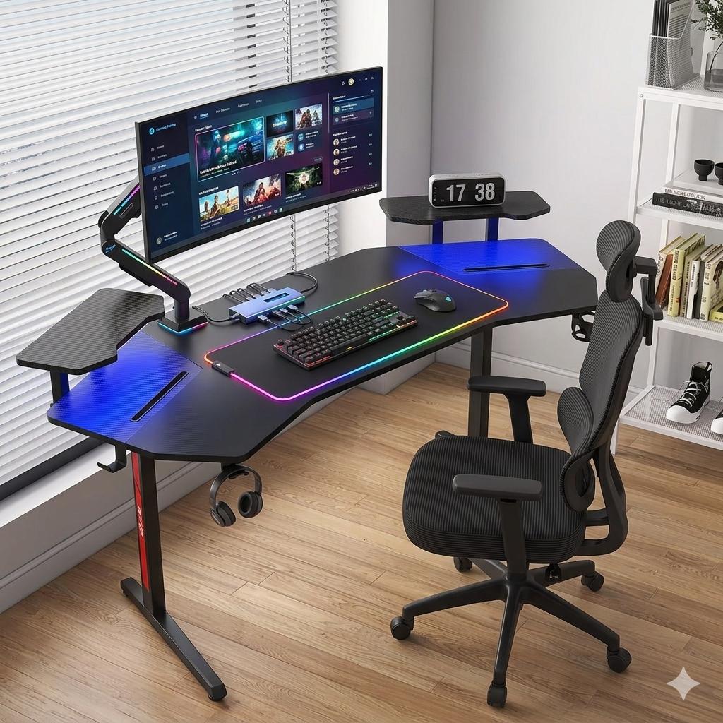 (NEUF emballé) Setup gaming RGB + chaise ergonomique, Enlèvement ou Envoi, Neuf