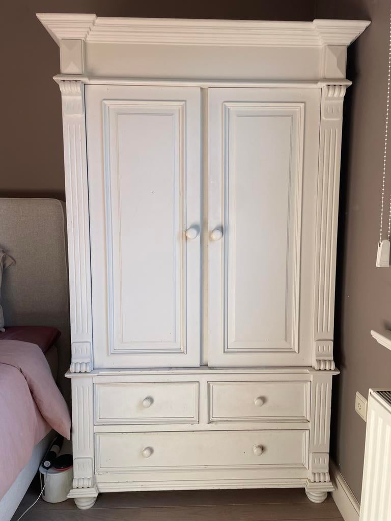 Witte houten kinderkleerkast, Kinderen en Baby's, Ophalen, Gebruikt, 50 tot 70 cm, 105 cm of meer