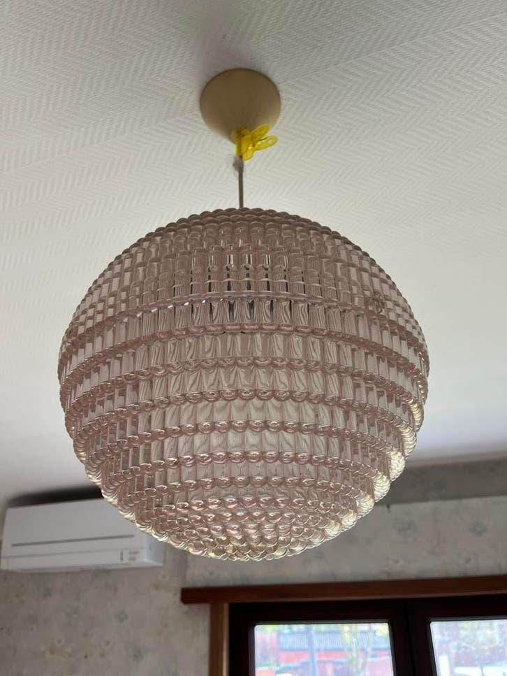 Lustres vintage, Enlèvement, Utilisé, Verre, 50 à 75 cm