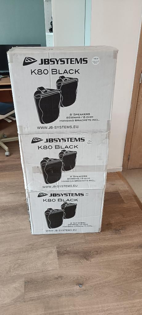 JB systems 6x K80 Black, 1x AMP200.4, 1x B4.2 Mediamix, Ophalen, Nieuw